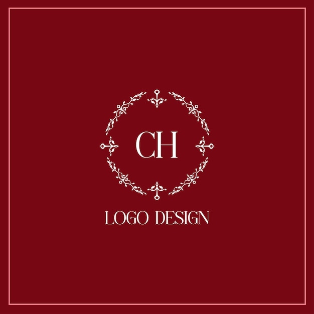 Imagen vectorial del diseño del logotipo de CH