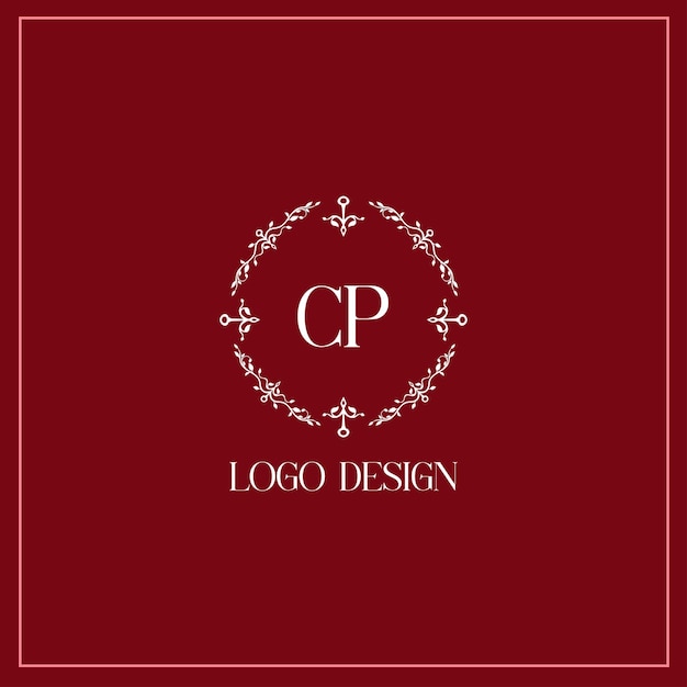Imagen vectorial del diseño del logotipo de CP