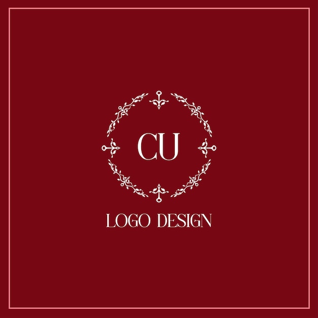 Imagen vectorial de diseño de logotipo CU
