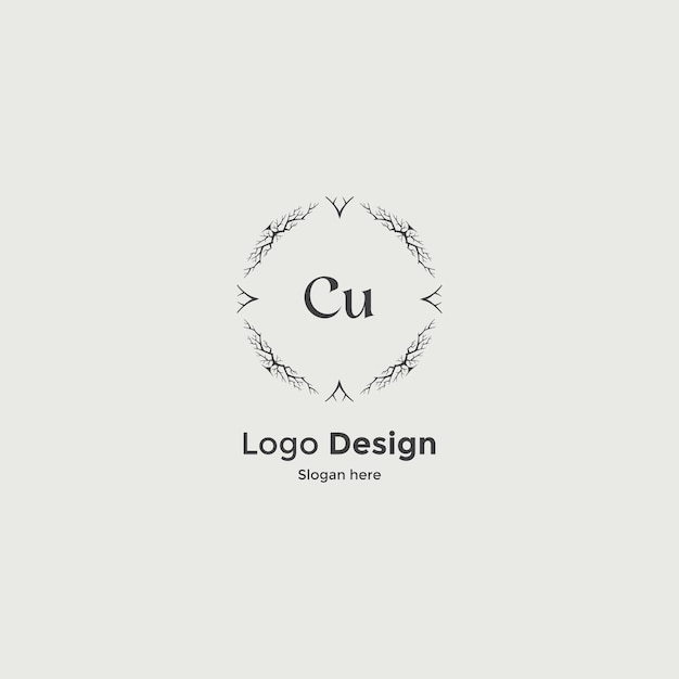 Imagen vectorial del diseño del logotipo Cu