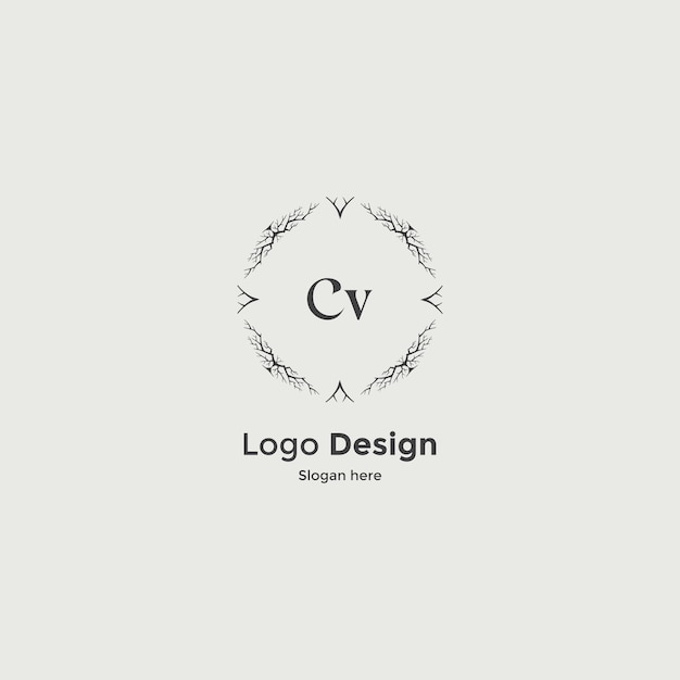 Imagen vectorial del diseño del logotipo Cv