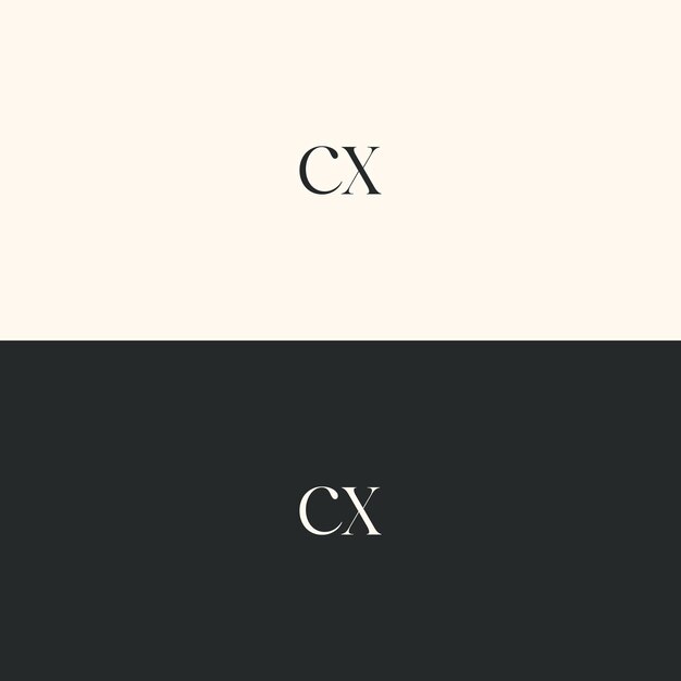 Imagen vectorial del diseño del logotipo cx