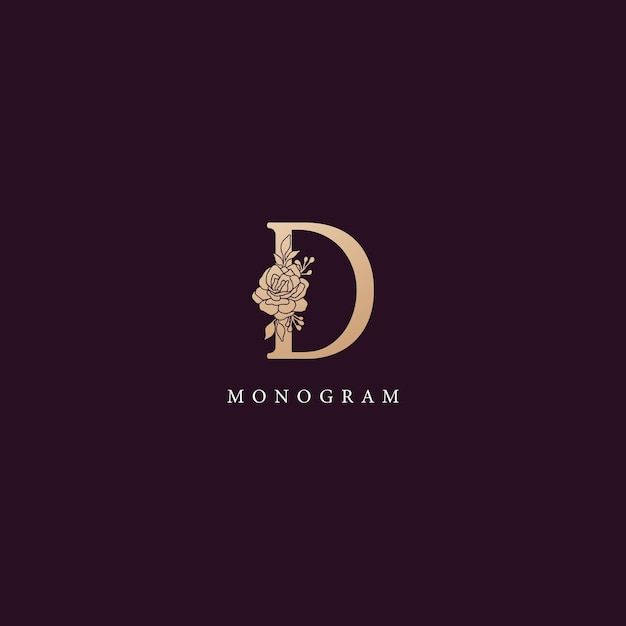 Imagen vectorial de diseño de logotipo D