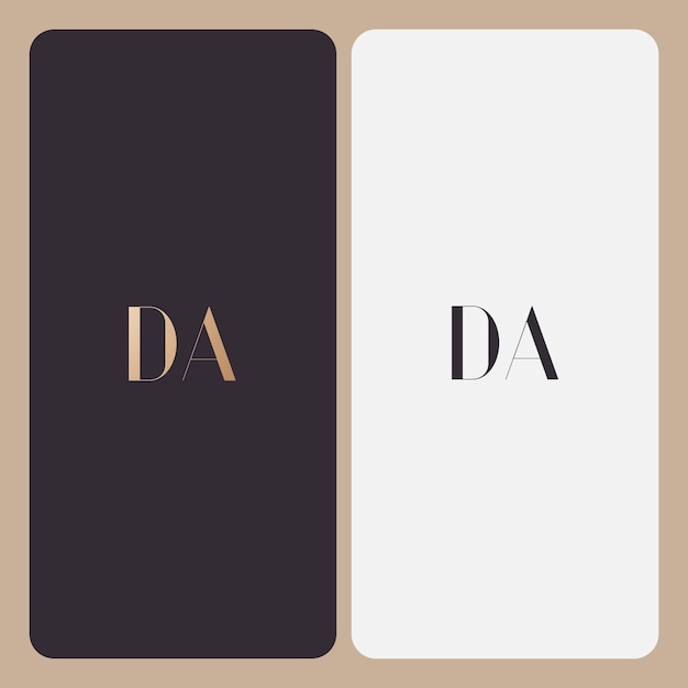 Imagen vectorial de diseño de logotipo DA