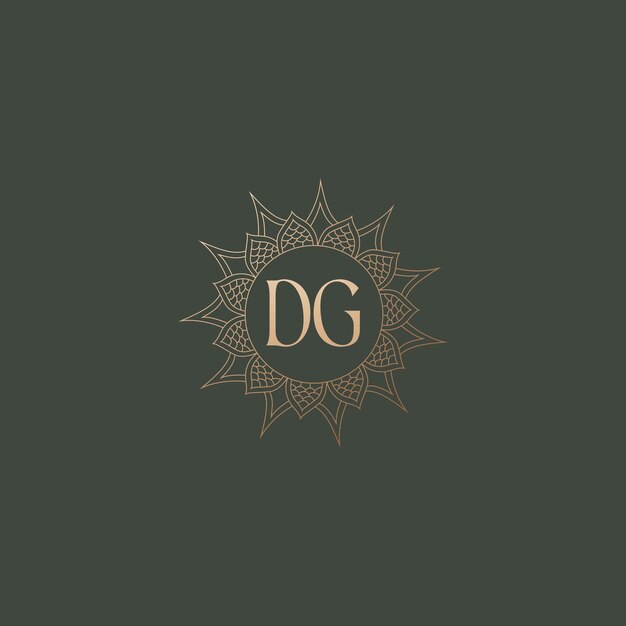 Imagen vectorial del diseño del logotipo de Dg