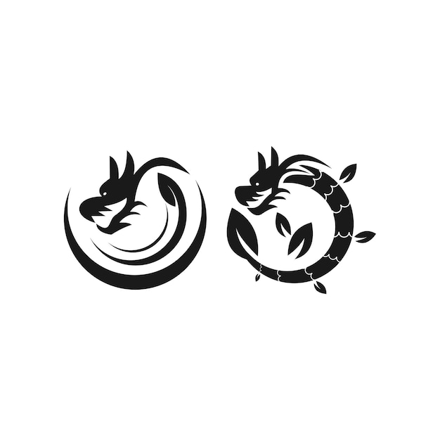 imagen vectorial de diseño de logotipo de dragón