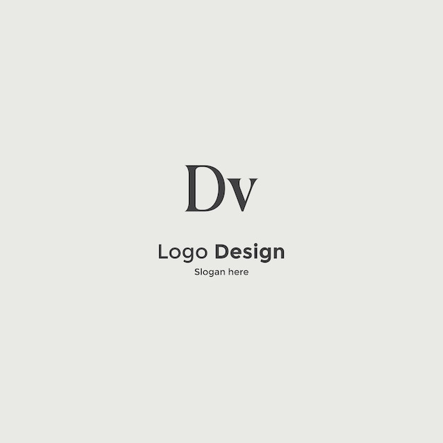 Imagen vectorial del diseño del logotipo Dv