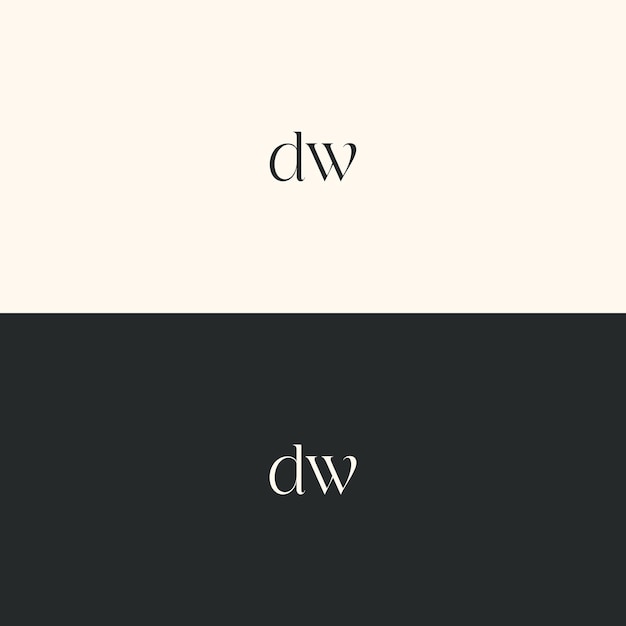 Imagen vectorial del diseño del logotipo Dw