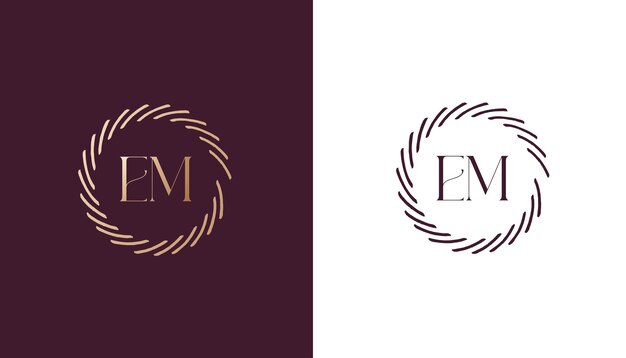 Imagen vectorial del diseño del logotipo EM