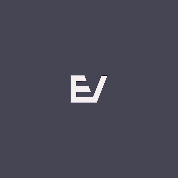 Imagen vectorial del diseño del logotipo EV