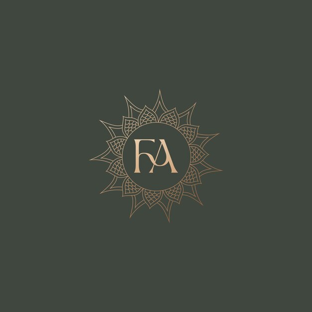Imagen vectorial del diseño del logotipo Fa