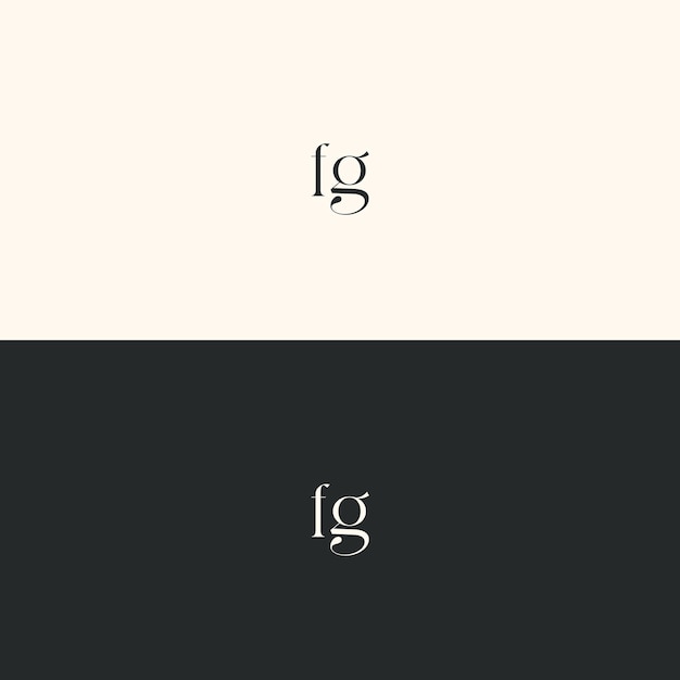 Imagen vectorial del diseño del logotipo Fg