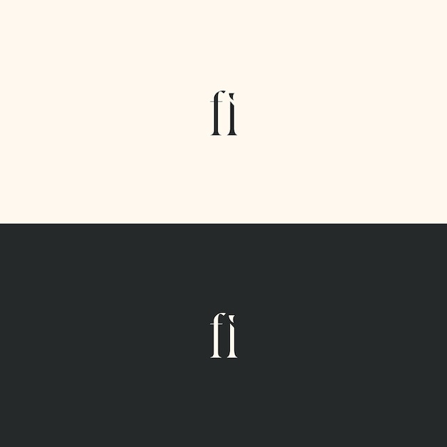 Imagen vectorial del diseño del logotipo Fi