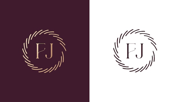 Imagen vectorial del diseño del logotipo de FJ