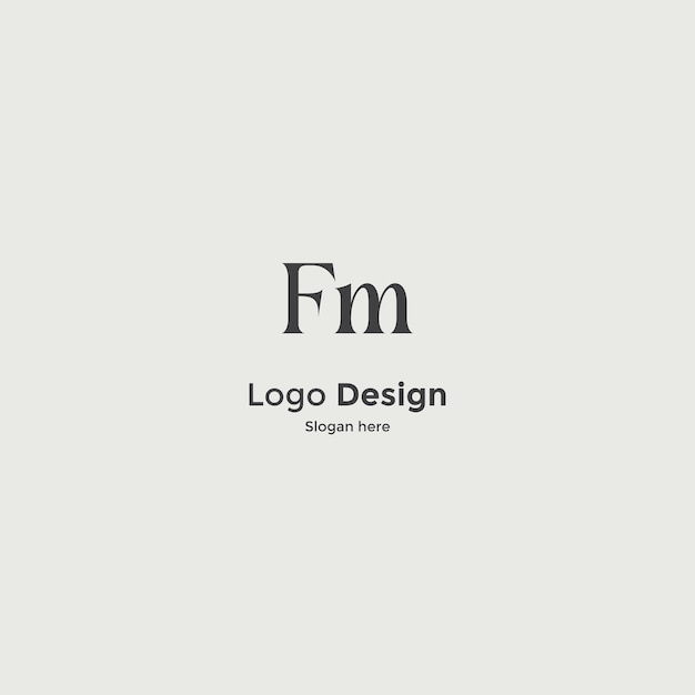 Imagen vectorial del diseño del logotipo de Fm