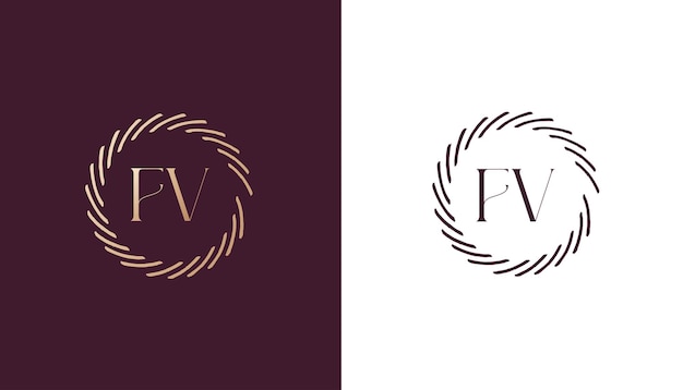 Imagen vectorial de diseño de logotipo FV
