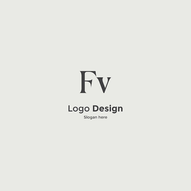 Imagen vectorial del diseño del logotipo Fv