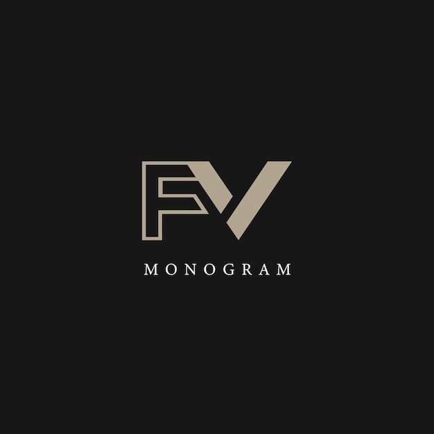 Imagen vectorial de diseño de logotipo FV
