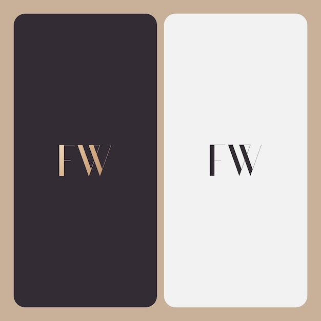 Imagen vectorial del diseño del logotipo de FW