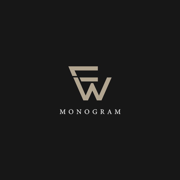 Imagen vectorial del diseño del logotipo de FW