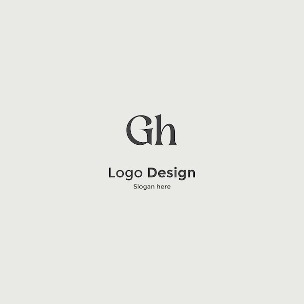 Imagen vectorial del diseño del logotipo Gh