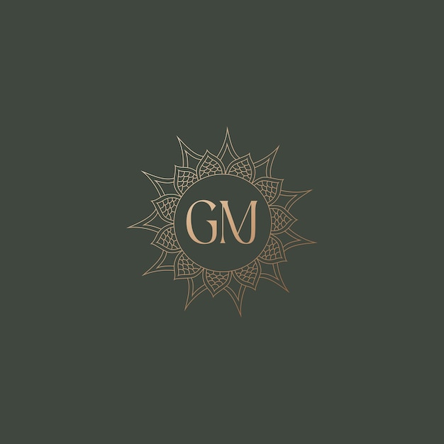 Imagen vectorial de diseño de logotipo gm