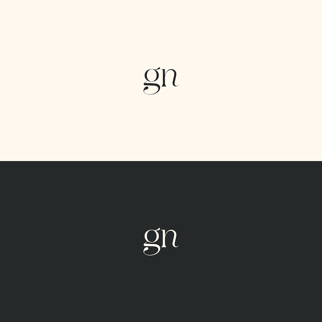 Imagen vectorial de diseño de logotipo Gn