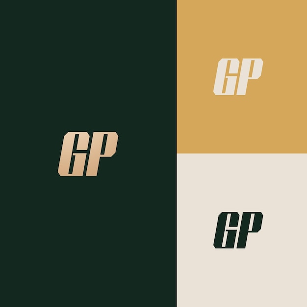 Vector imagen vectorial del diseño del logotipo de gp