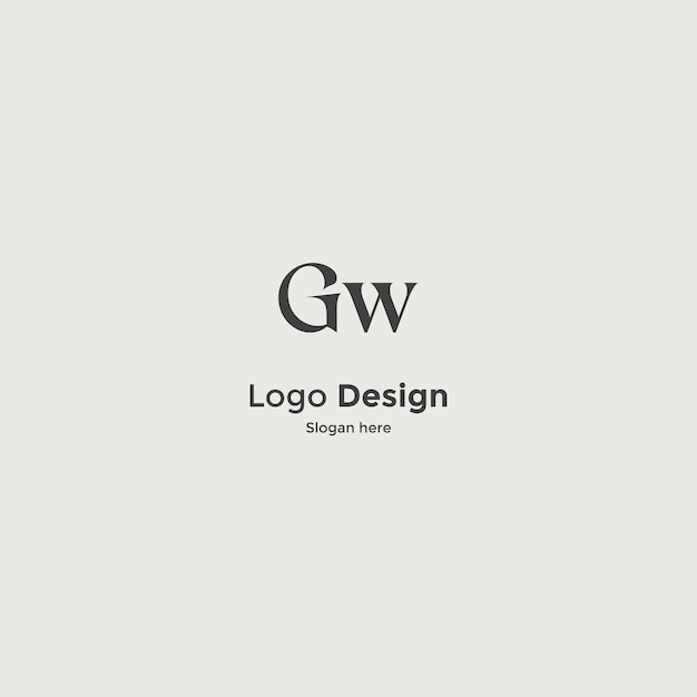 Imagen vectorial del diseño del logotipo Gw