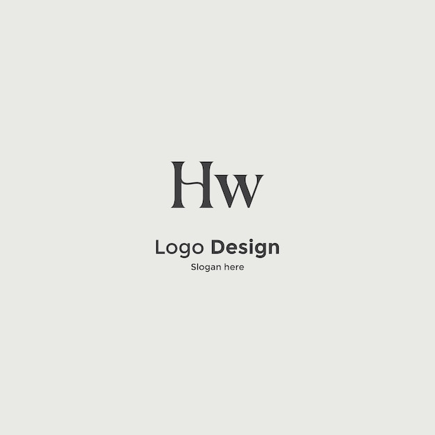 Imagen vectorial del diseño del logotipo Hw