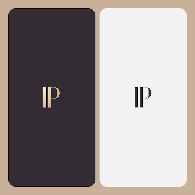 Imagen vectorial del diseño del logotipo ip