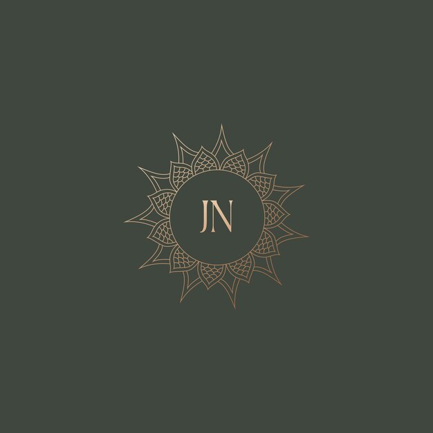 Imagen vectorial del diseño del logotipo Jn
