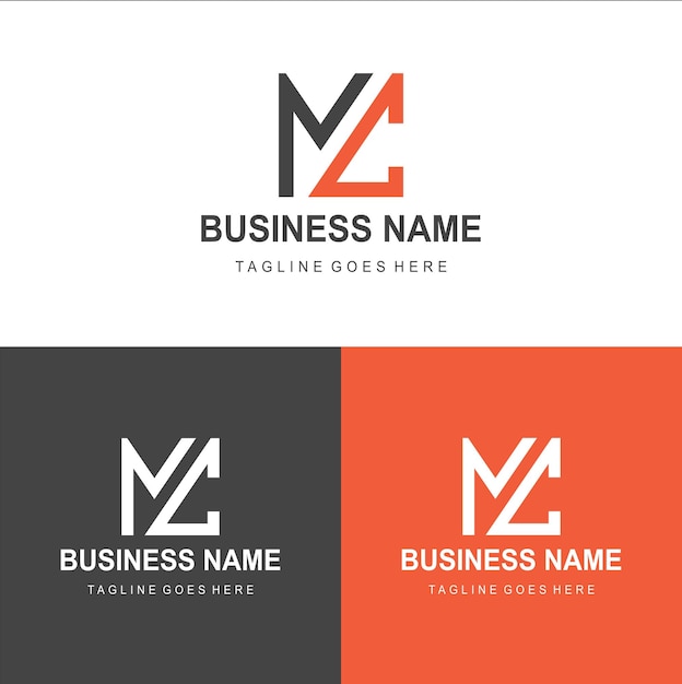 Imagen vectorial del diseño del logotipo de la letra C M o M C