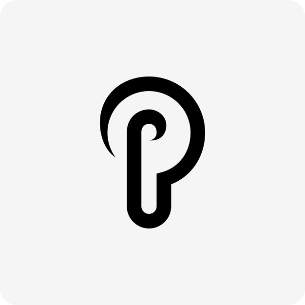 imagen vectorial de diseño de logotipo de letra p