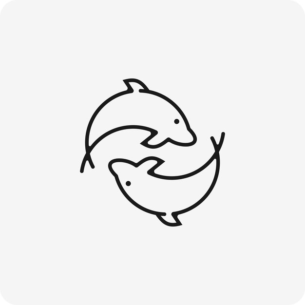 imagen vectorial de diseño de logotipo de línea de delfín