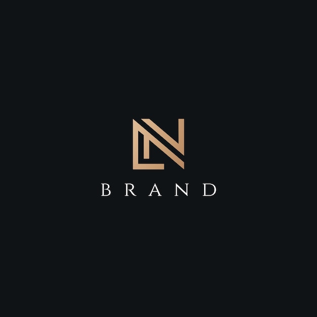 Imagen vectorial del diseño del logotipo de LN