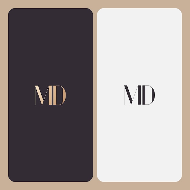 Imagen vectorial de diseño de logotipo MD