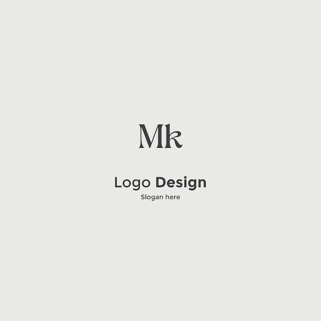 Imagen vectorial de diseño de logotipo MK