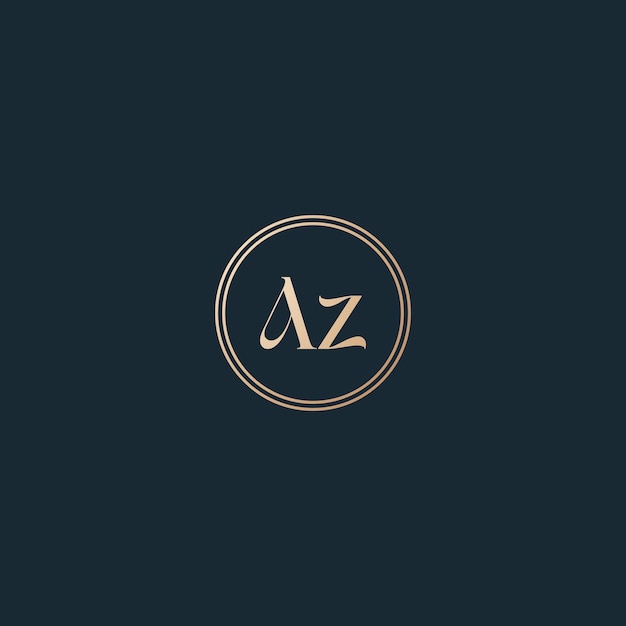 Imagen vectorial del diseño del logotipo del monograma Az