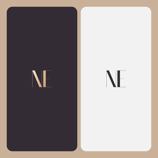 Imagen vectorial del diseño del logotipo de NE