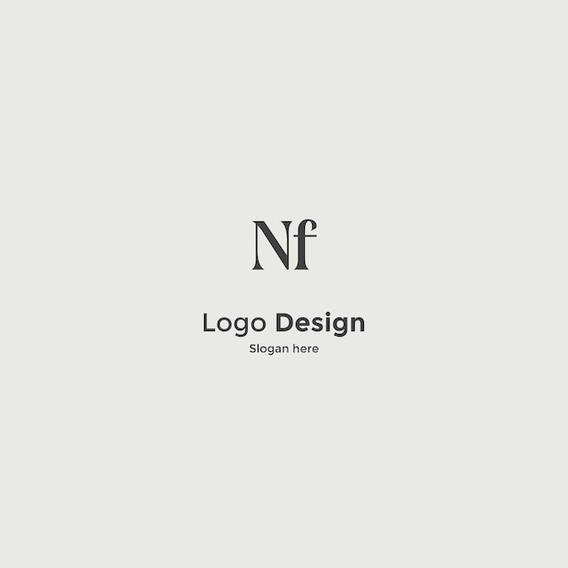 Imagen vectorial de diseño de logotipo nf