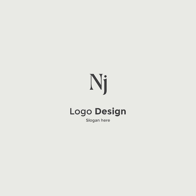 Imagen vectorial del diseño del logotipo Nj