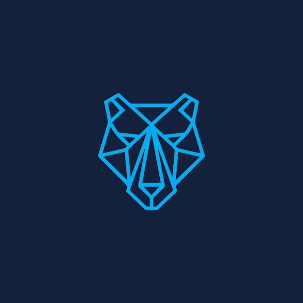 Imagen vectorial del diseño del logotipo del oso