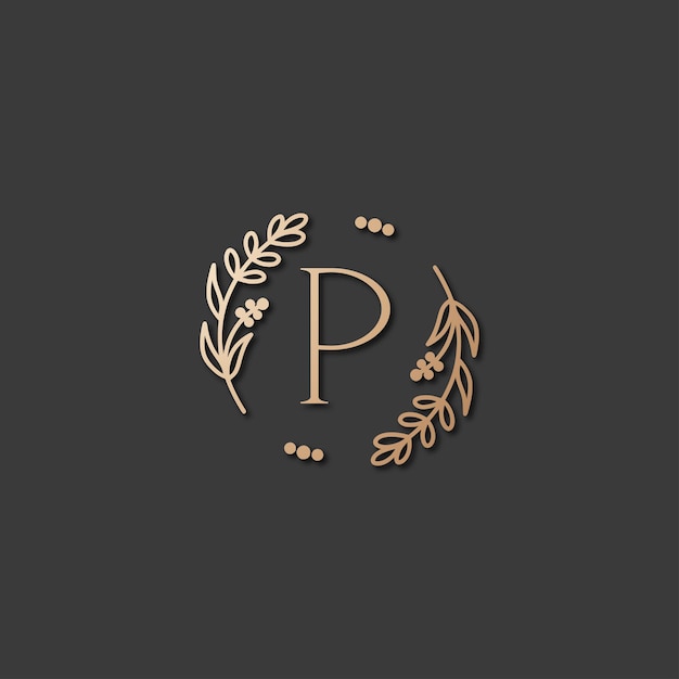 Imagen vectorial del diseño del logotipo P