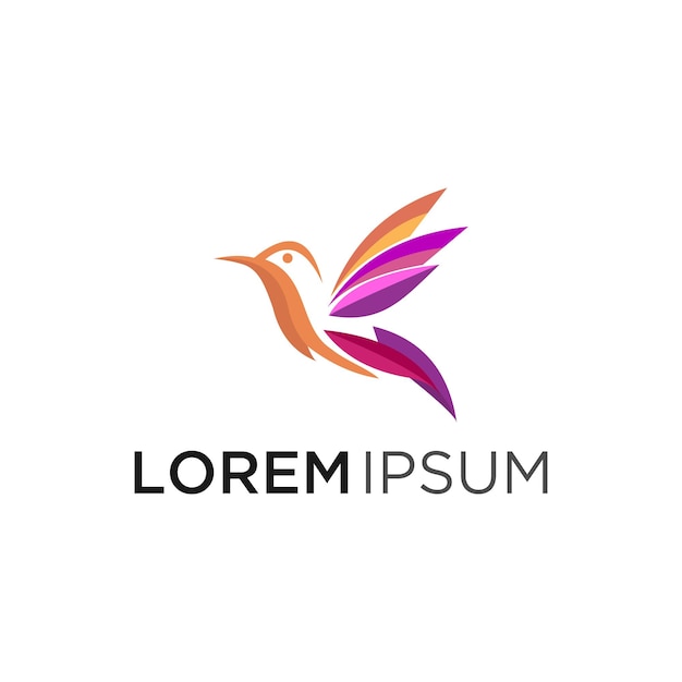 Imagen vectorial de diseño de logotipo de pájaro
