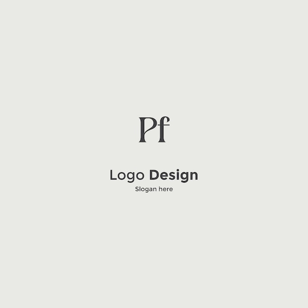 Imagen vectorial de diseño de logotipo PF