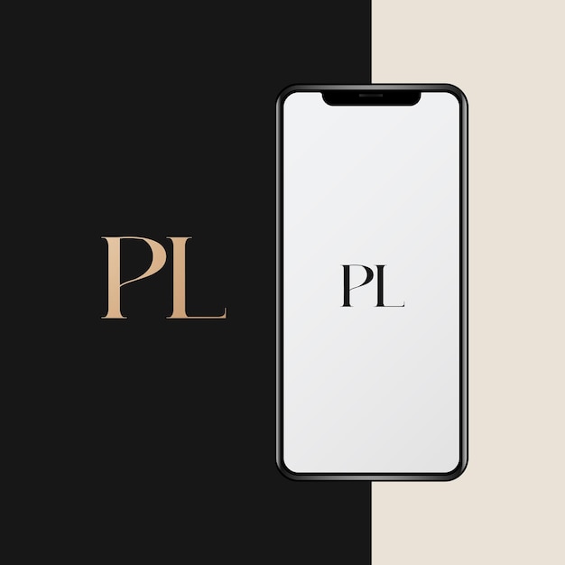 Imagen vectorial del diseño del logotipo pl