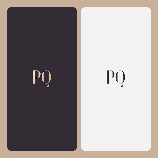 Vector imagen vectorial del diseño del logotipo de pq