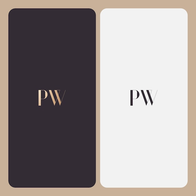 Imagen vectorial del diseño del logotipo Pw