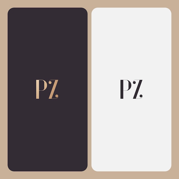 Imagen vectorial del diseño del logotipo de PZ